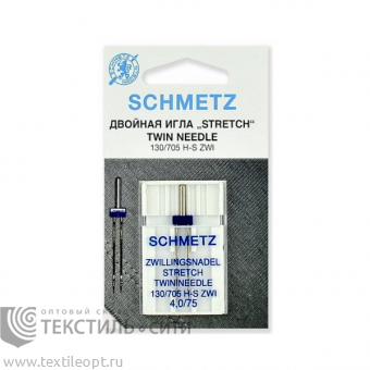 Иглы двойные стретч для БШМ Schmetz №75/4 1 шт